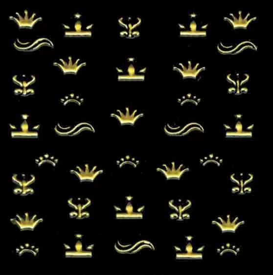 Gold Crown Nail Art Xts146 - IB