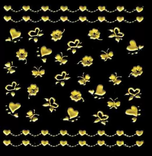 Gold Heart Nail Art Xts150 - IB
