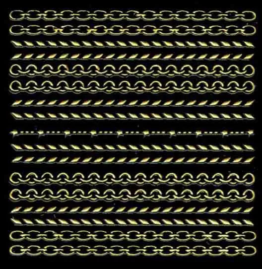 Gold Nail Art Chains Xts156 - IB