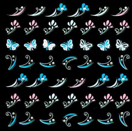 Heart and Butterfly Color Nail Art Xts165 - IB