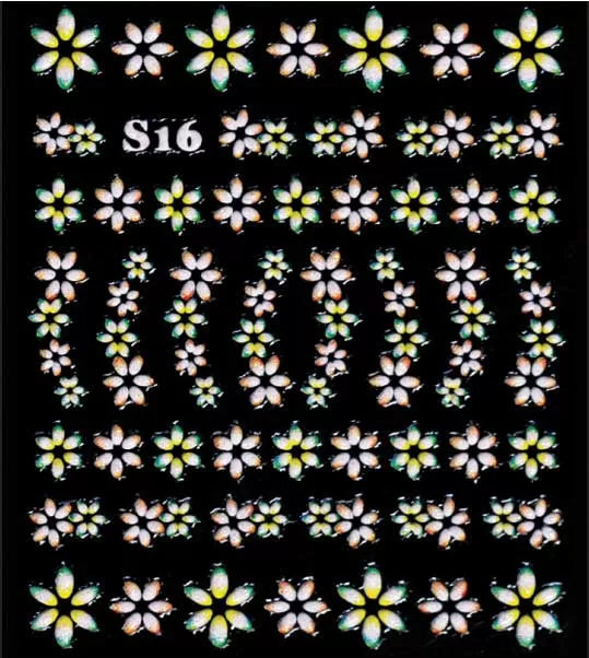 Nail Art Colors Flowers S-16 - IB