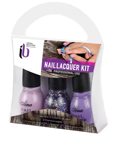 Kit Vernis Ongle Paillet.Mauve 3 flacons 14ml - IB