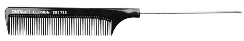 Black ABS Metal Tail Comb (23.2cm) - CENT