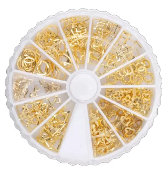 Nail Decor BAR +/-12x20 Gold assorted pattern