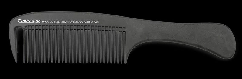 Carbon fiber detangling comb 21.5cm + 2 clips - Centau