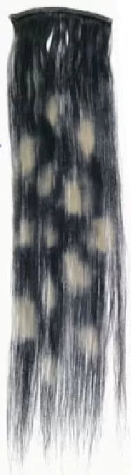 Natural Hair Extensions, Space Brown/White Decor, 12x45cm