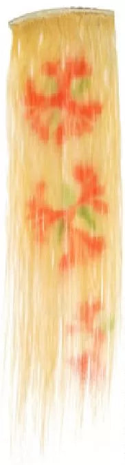 Natural Hair Extensions, Blonde Flower Decor, 12x45cm