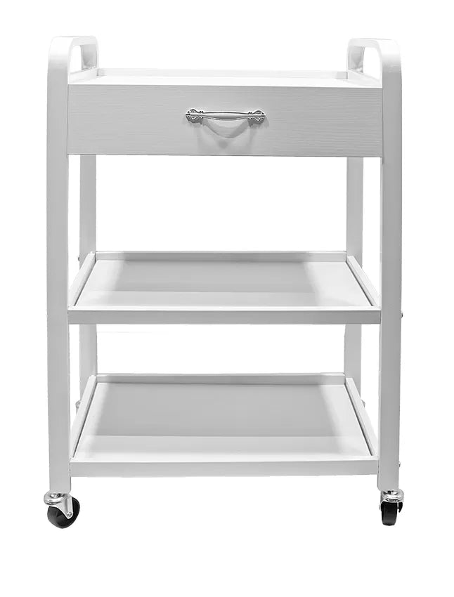 Esthe Nevada-3 White Table with 1 Drawer and 3 Shelves