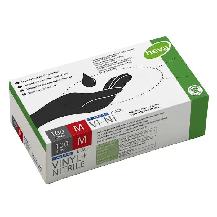 VINI Black Gloves - Size Medium (95% vinyl 5% nitrile)