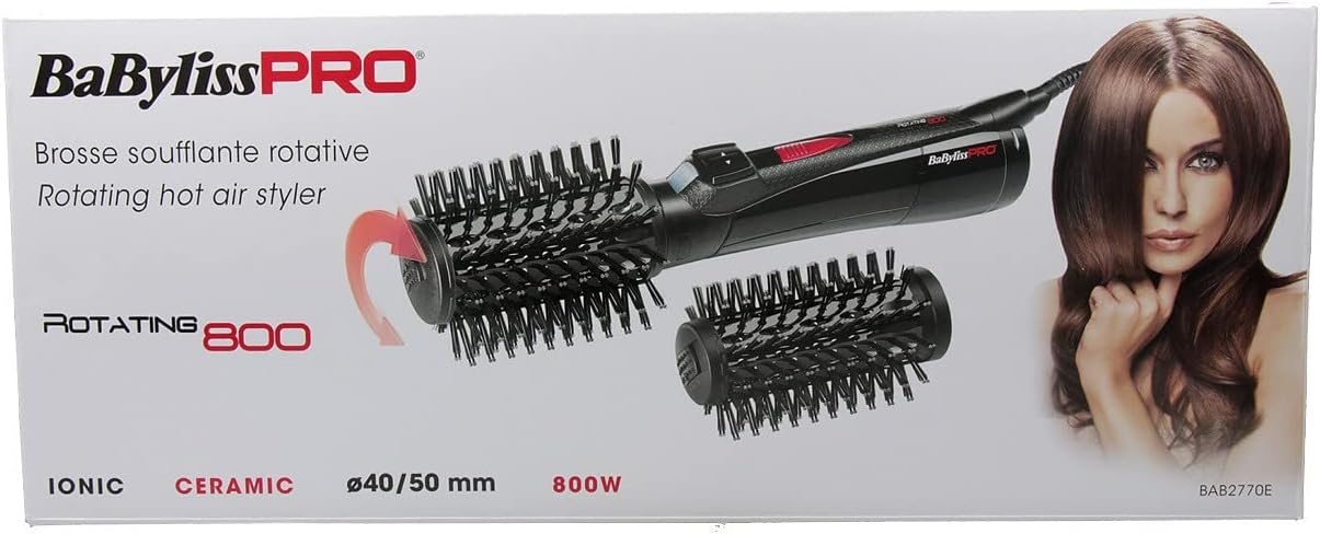 ROTATING 800 - Rotating Blower Brush - Ionic | 2 bristle brushes
 boar shank Ø50 + Ø40mm
