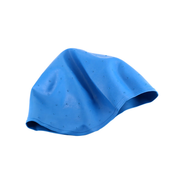 Blue silicone-rubber cap for hair extensions