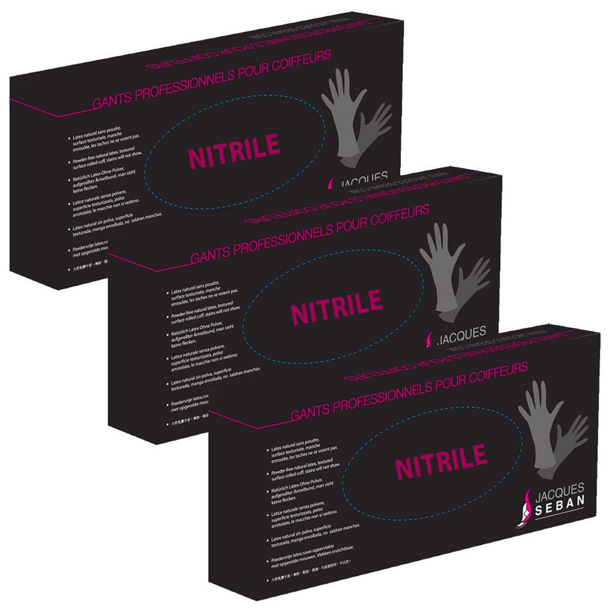 Black Nitrile Gloves - Size M, Box of 100